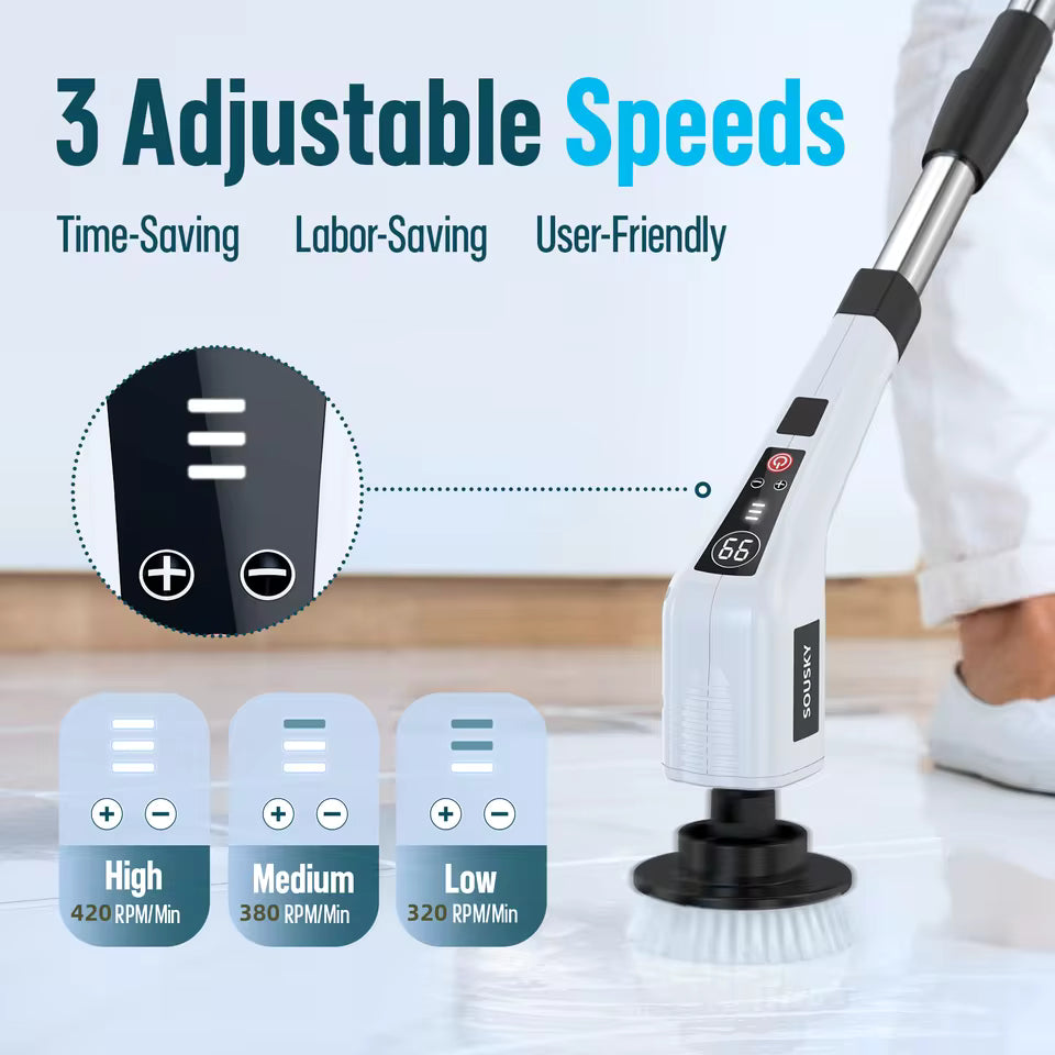 Zavlo Spin Scrubber cleaning bathroom tile and grout