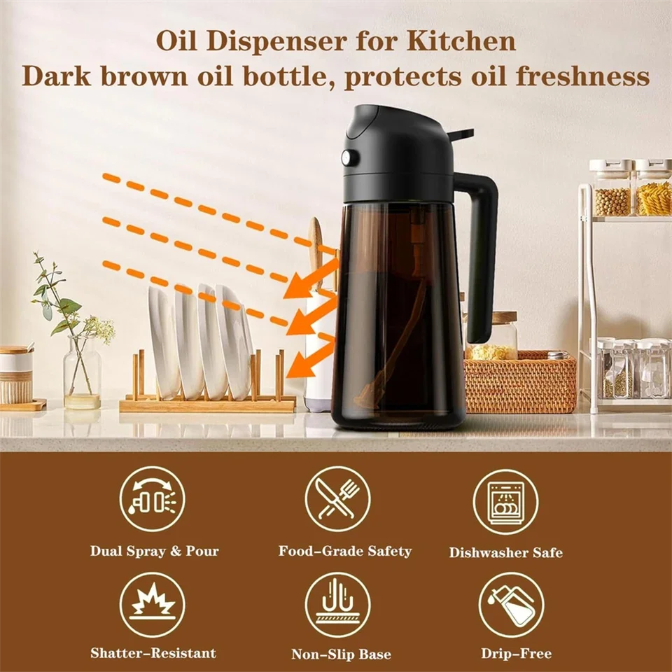 2-in-1 Olive Oil Sprayer & Dispenser